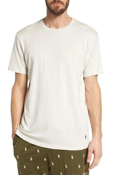 Shop Polo Ralph Lauren Supreme Comfort Crewneck T-shirt In Sand Heather/ Bright Navy