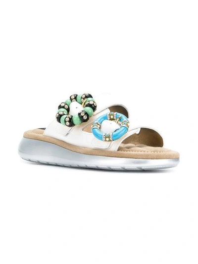 Shop Marc Jacobs Buckle-embellished Flatform Sandals - White