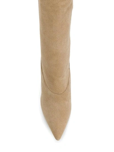 Shop Yeezy Tubular Thigh High Boots - Neutrals