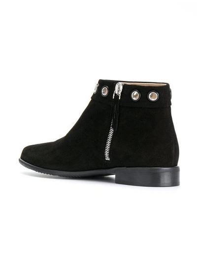 Shop Anna Baiguera Eyelet Trim Ankle Boots In Black