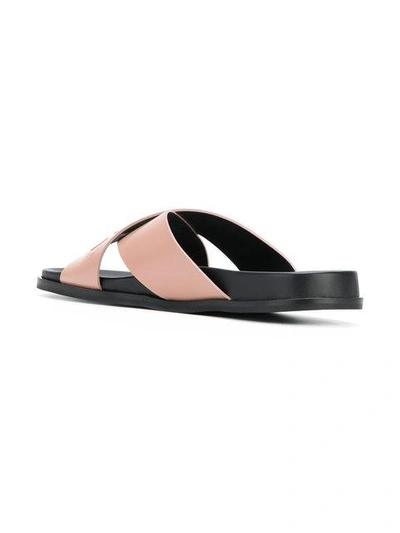 Shop Balmain Logo Crossover Strap Sandals