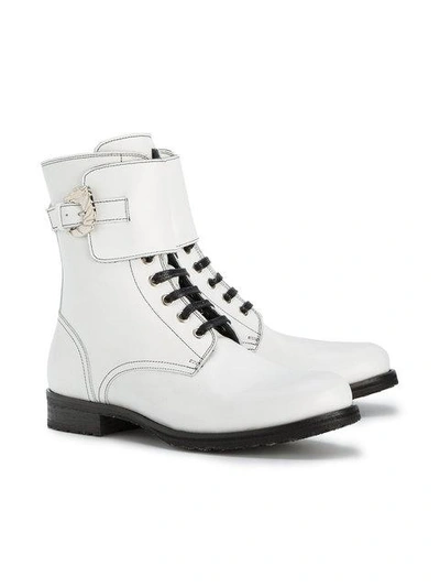 Shop Dorateymur Lace-up Combat Boots - White