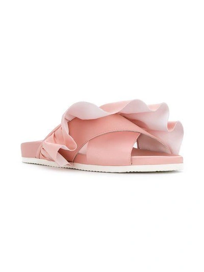 Shop Joshua Sanders Ruffled Slides - Pink