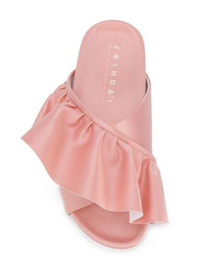 Shop Joshua Sanders Ruffled Slides - Pink