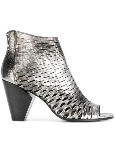 Shop Strategia Perforated Sandals  In Metallic