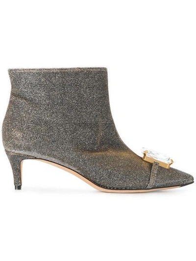 Shop Marco De Vincenzo Embellished Ankle Boots - Metallic