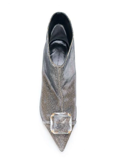 Shop Marco De Vincenzo Embellished Ankle Boots - Metallic