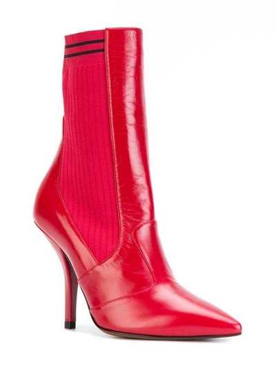 Shop Fendi Sock Heeled Ankle Boots