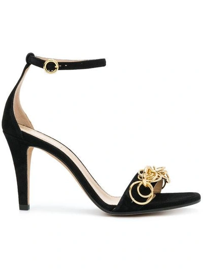 Shop Chloé Chain Embellished Sandals In Black