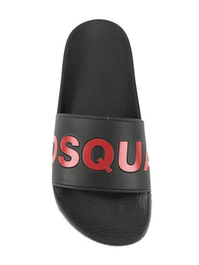 Shop Dsquared2 Logo Slides In Black