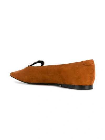 Shop Proenza Schouler Pointed Ballerina Shoes - Brown