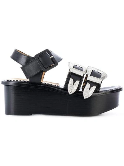 Shop Toga Pulla Buckled Platform Sandals - Black