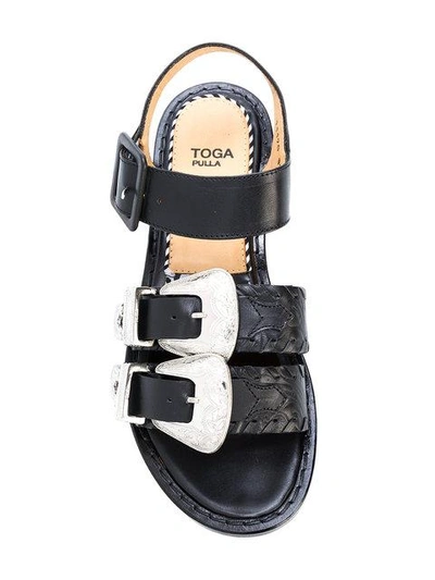 Shop Toga Pulla Buckled Platform Sandals - Black