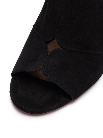 Shop Aquazzura Black Lucrezia 105 Suede Ankle Boots