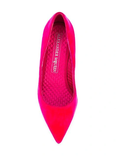 Shop Alexander Mcqueen Curved Heel Pumps In Pink