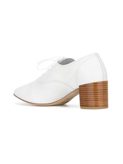 Shop Repetto Chunky Heel Lace-up Pumps In White