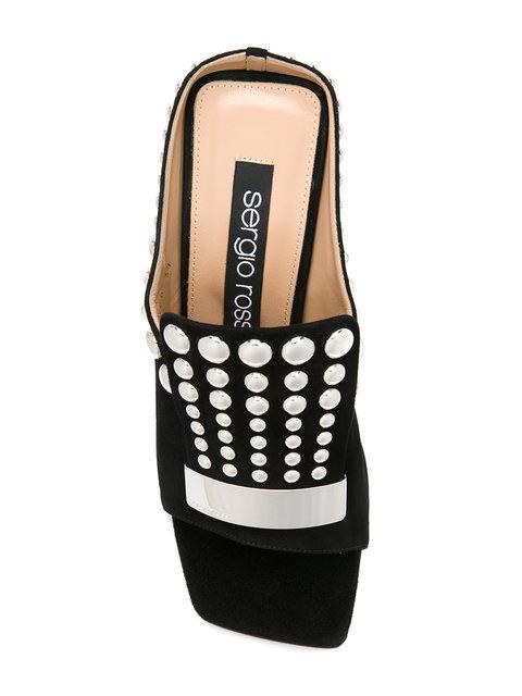 Sergio Rossi Studded Sandals In Black | ModeSens