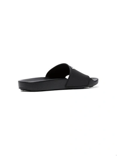 Shop Prada Black Logo Rubber Pool Slides