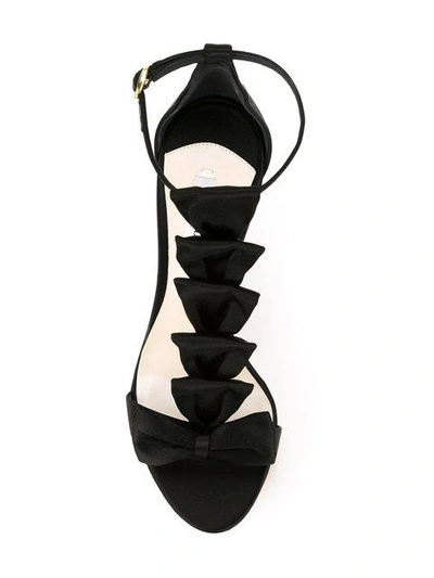 Shop Olgana Satin Bow Detail Sandals In Black