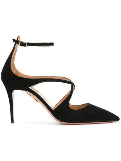 Shop Aquazzura Hill 85 Pumps In Black