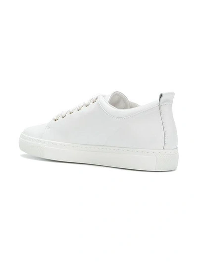 Shop Lanvin Perforated Logo Sneakers - White