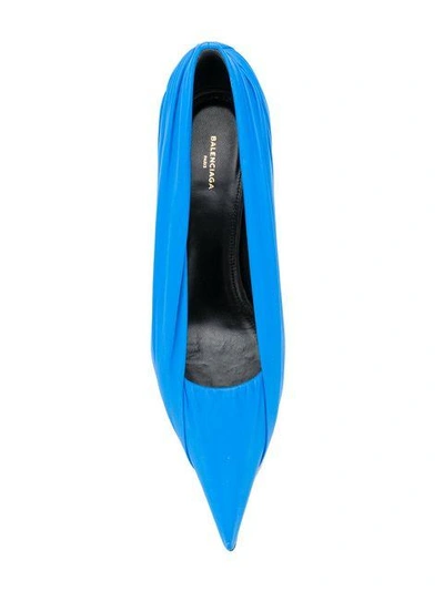 Shop Balenciaga Knife Draped Pumps - Blue