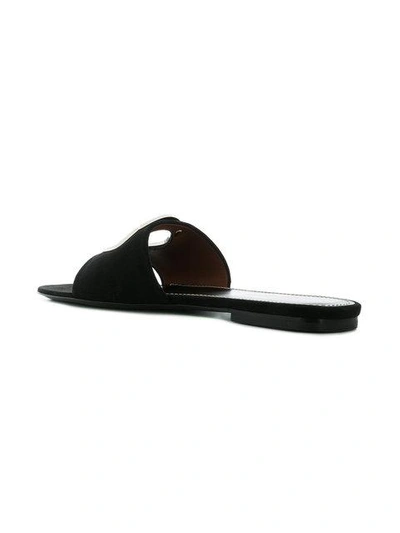 Shop Proenza Schouler Square Toe Sliders - Black