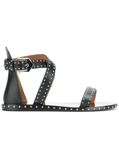 Shop Givenchy Studded Gladiator Sandals In Black