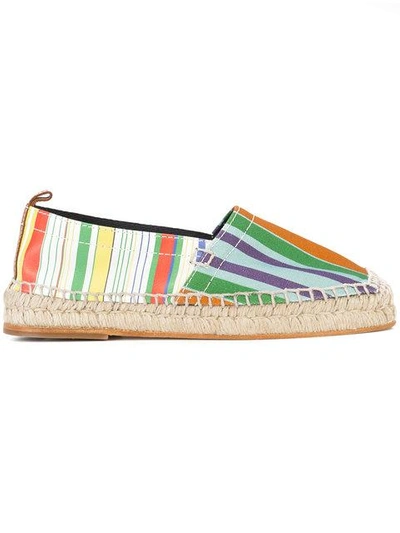 Shop Loewe Striped Espadrilles In Multicolour