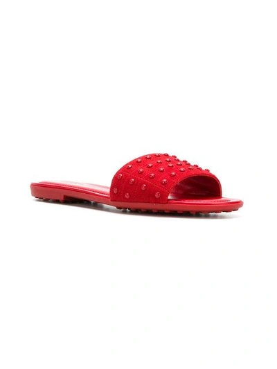 Shop Tod's Studded Slides In R401 Ribes