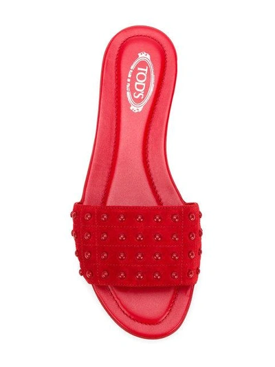 Shop Tod's Studded Slides In R401 Ribes