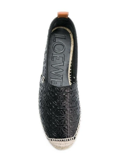 Shop Loewe Leather Espadrilles - Black