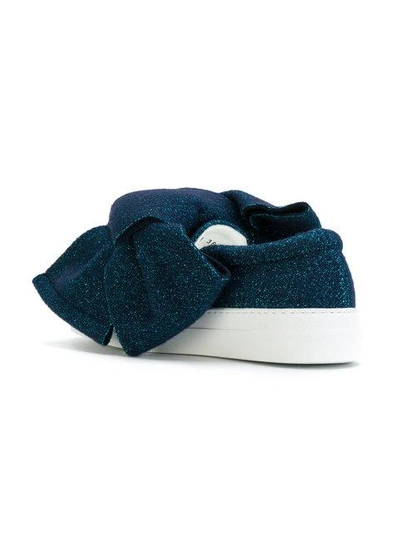 Shop Joshua Sanders Lurex Bow Sneakers - Blue