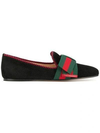 Shop Gucci Web Bow Loafers - Black