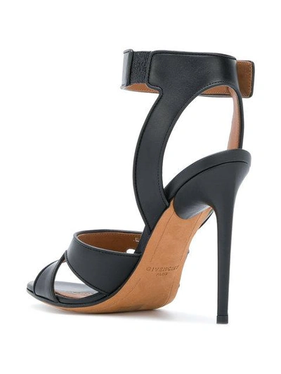 Shop Givenchy Shark Lock Sandals In Black