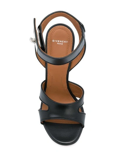 Shop Givenchy Shark Lock Sandals In Black