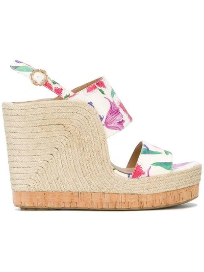 Shop Ferragamo Salvatore  High Wedge Sandals - White