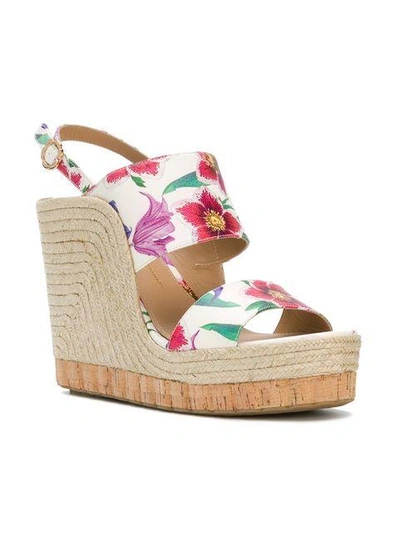 Shop Ferragamo Salvatore  High Wedge Sandals - White