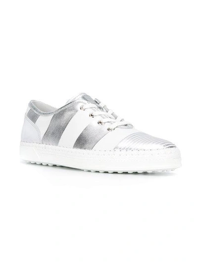 Tod's Striped Sneakers In White