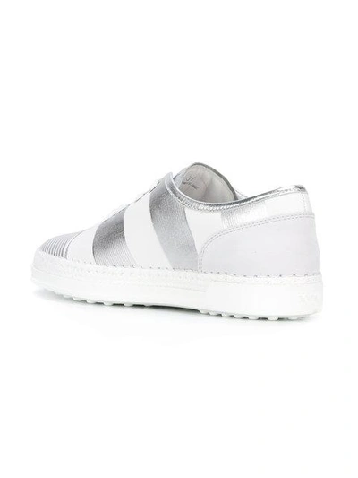 Tod's Striped Sneakers In White