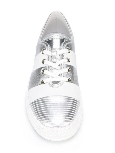 Tod's Striped Sneakers In White