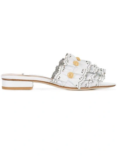 Shop Rue St Layered Ruffle Sandals In White