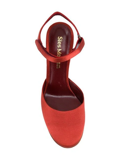 Shop Sies Marjan Sculpted Heel Pumps In Red