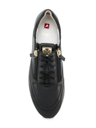 Shop Hogl Zip Detail Sneakers - Black