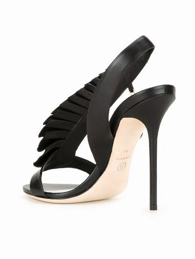 Shop Olgana Pleat Trim Stiletto Sandals In Black