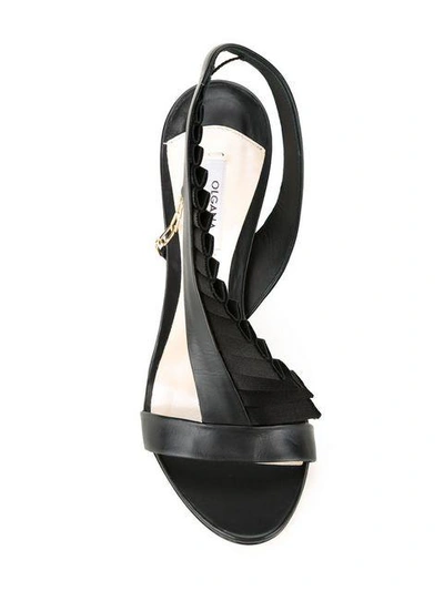 Shop Olgana Pleat Trim Stiletto Sandals In Black