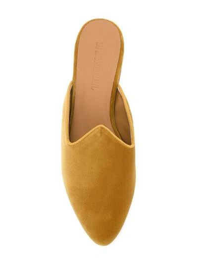 Shop Le Monde Beryl Venetian Velvet Mules In Yellow