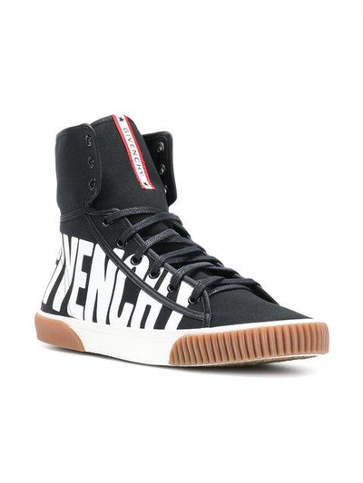 Shop Givenchy Logo Print Hi-top Sneakers - Black