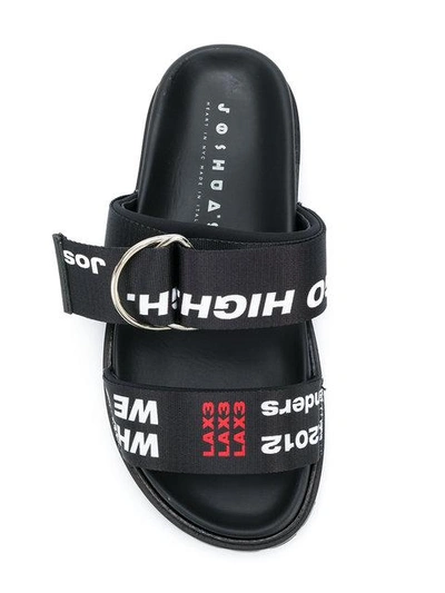 Shop Joshua Sanders Buckle Strap Sliders In Black