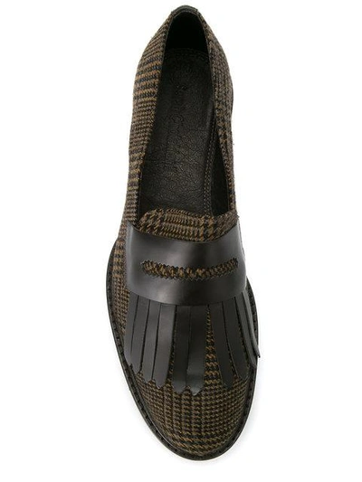 Shop Sarah Chofakian Fringed Loafers - Brown